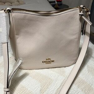 Coach Pebbled Leather Crossbody in Blush Cream